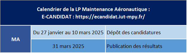 Calendrier LPMA