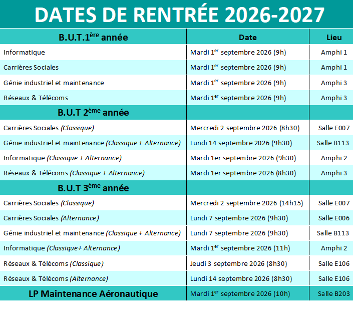 Date rentree 2026bis